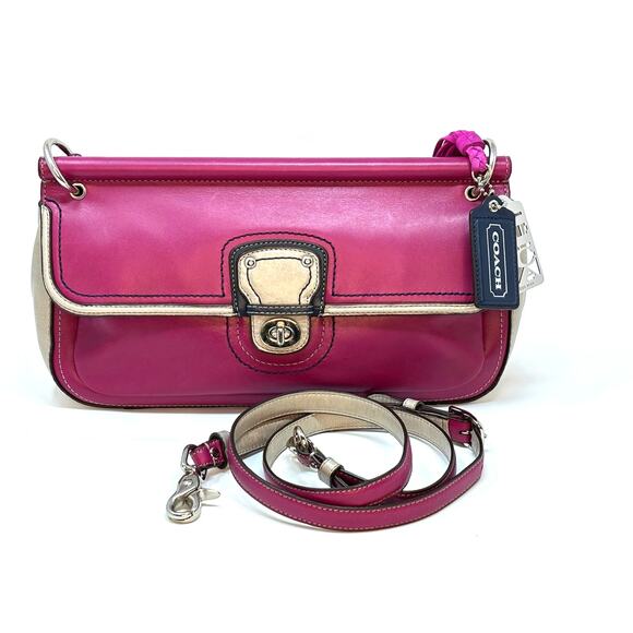 Vintage Coach City Willis Color block Purple and Grey Top Handle Crossbody bag - Picture 3 of 16